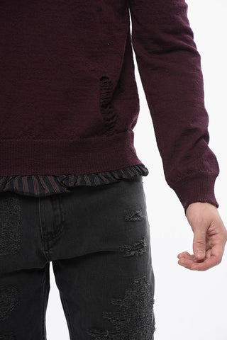 MM4 Wool Pullover with Double-layered Design