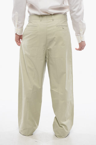 Pantaloni Palazzo ad 1 Pince in Misto Cotone