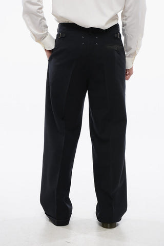 MM1 Wool Straight Fit Pants with Martingales