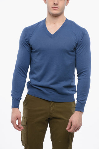 Linen-blended V neckline Sweater