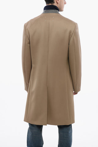 Single Breasted Wool Coat With Hidden