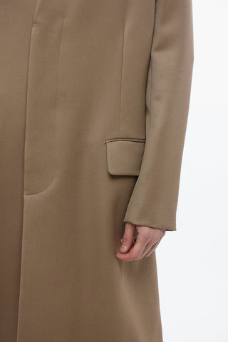 Single Breasted Wool Coat With Hidden