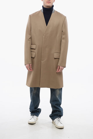 Single Breasted Wool Coat With Hidden
