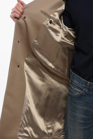 Single Breasted Wool Coat With Hidden