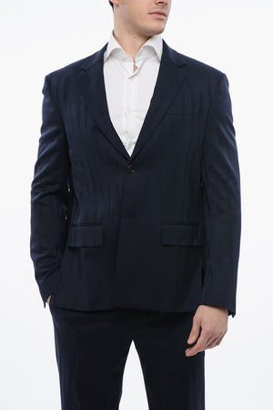 Blazer in Misto Lana Vergine SHIBORI con Design Jacquard