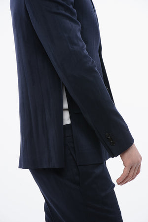 Virgin Wool-Blend Blazer SHIBORI with Jacquard Design
