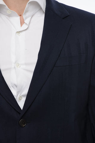 Blazer in Misto Lana Vergine SHIBORI con Design Jacquard