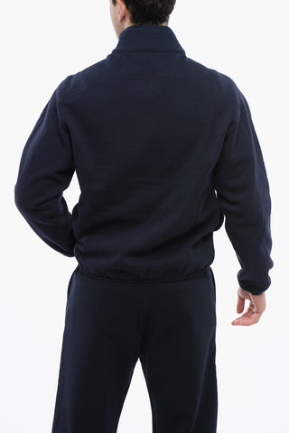 Mock Neck DIOR47 Fleeced Cotton Sweatshirt with Half Zip