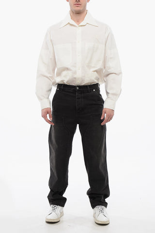 Jeans Cargo in Cotone con Passanti 22cm
