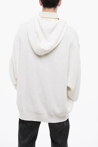 MM6 Felpa Con Cappuccio in Maglia Di Cotone Stampata