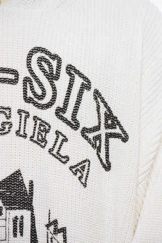 MM6 Felpa Con Cappuccio in Maglia Di Cotone Stampata