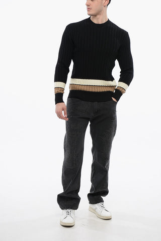 Maglione In Lana A Costine