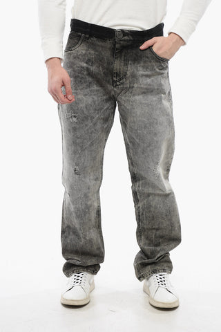 Stonewashed Straight-Leg Jeans 22cm