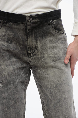 Stonewashed Straight-Leg Jeans 22cm