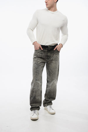 Stonewashed Straight-Leg Jeans 22cm
