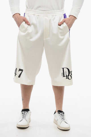 DIOR X ERL Acetate 47 Shorts with Contrasting Bands
