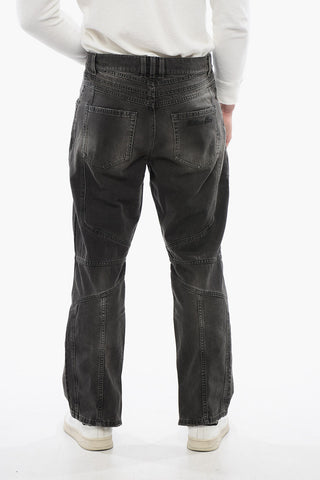 Jeans Biker Straight Fit con Zip alla Caviglia 20cm