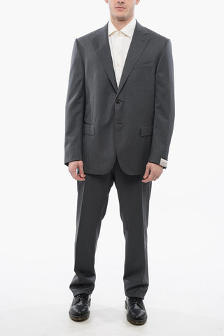 Single-breasted Virgin Wool Suit with Notch Lapel
