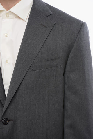 Single-breasted Virgin Wool Suit with Notch Lapel