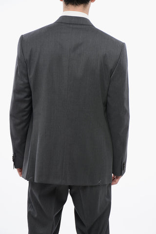 Single-breasted Virgin Wool Suit with Notch Lapel
