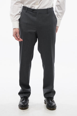 Single-breasted Virgin Wool Suit with Notch Lapel