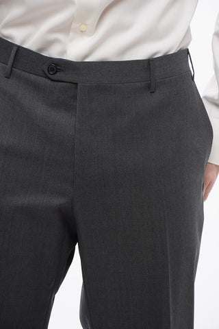 Single-breasted Virgin Wool Suit with Notch Lapel