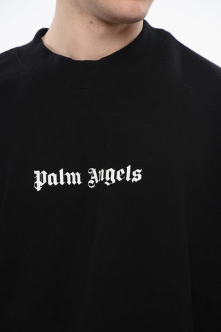 Logo Print Brushed Cotton Crewneck Sweatshirt