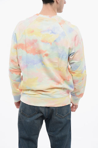 Logoed Sweatshirt with Distressed Trims