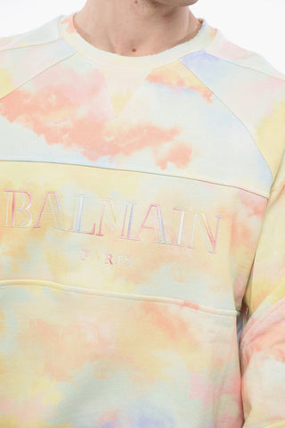 Logoed Sweatshirt with Distressed Trims