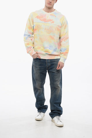Logoed Sweatshirt with Distressed Trims