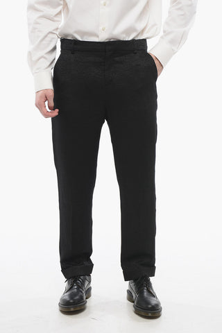 Pantaloni Motivo Animalier con Risvolti