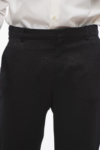 Pantaloni Motivo Animalier con Risvolti