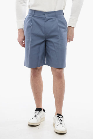Pleated Straight-Fit Shorts