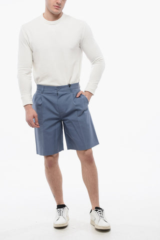 Pleated Straight-Fit Shorts