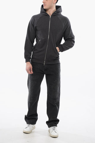 Brushed Cotton Zipped Hoodie