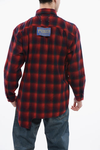 Wool Chekered Shirt With Gathered Details