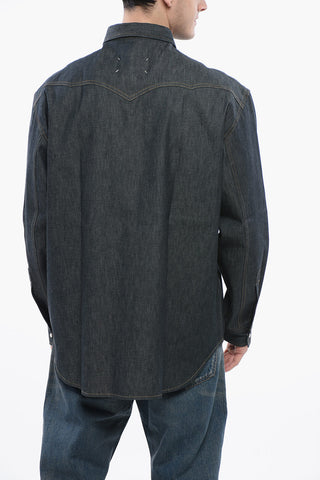 Raw Wash Denim Shirt With Front Pockets