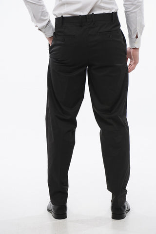 3-Pocketed Tech Cotton Suit with Notch Lapel