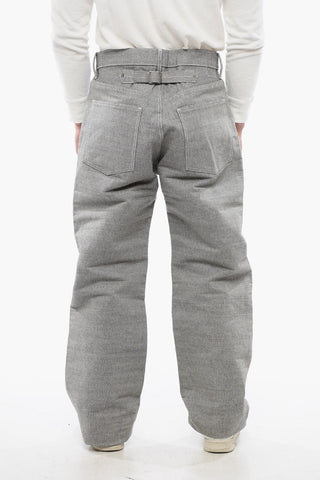 MM0 Pantaloni Straight Fit in Cotone Micro Herringbone
