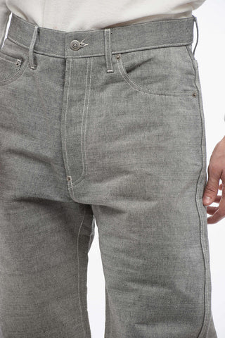 MM0 Pantaloni Straight Fit in Cotone Micro Herringbone
