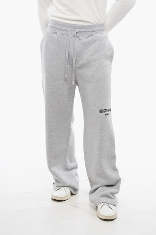 Distressed Wide-Leg Joggers with Graphic Print 