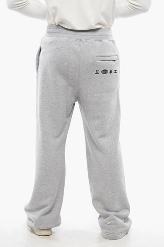 Distressed Wide-Leg Joggers with Graphic Print 