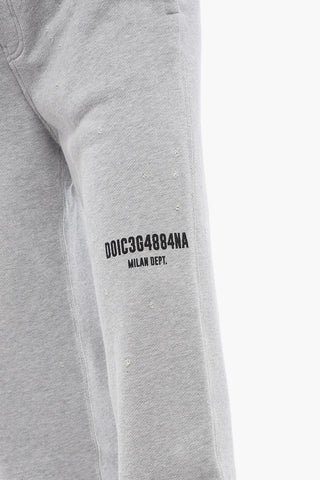 Distressed Wide-Leg Joggers with Graphic Print 
