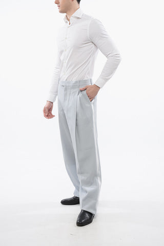Pantaloni In Lana Con Doppia Pince