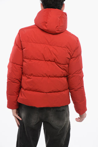 Hooded Quilted Down Jacket with Front Zip
