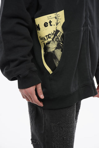 MM1 Cotton DEFILÈ Hoodie with Front Zip and Print