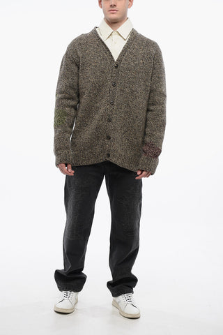 MM1 Cardigan in Lana e Alpaca con Scollo a V