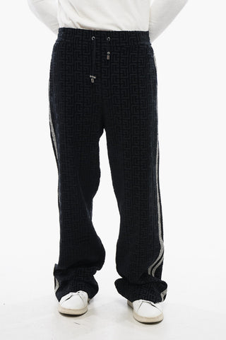 Wide-leg Joggers with Flocked Monogram