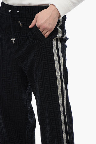 Wide-leg Joggers with Flocked Monogram