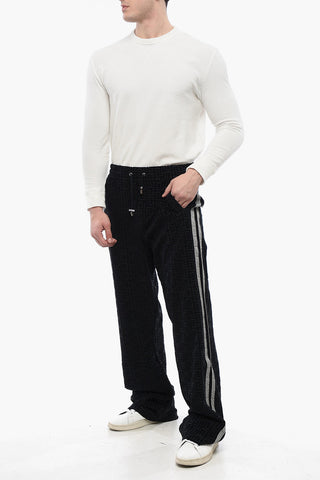 Wide-leg Joggers with Flocked Monogram